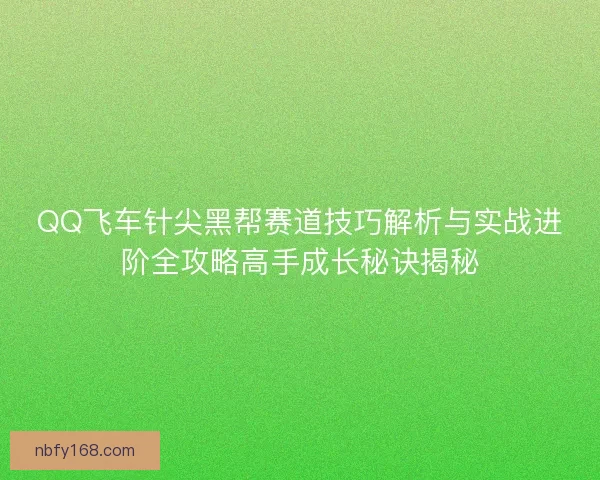 QQ飞车针尖黑帮赛道技巧解析与实战进阶全攻略高手成长秘诀揭秘
